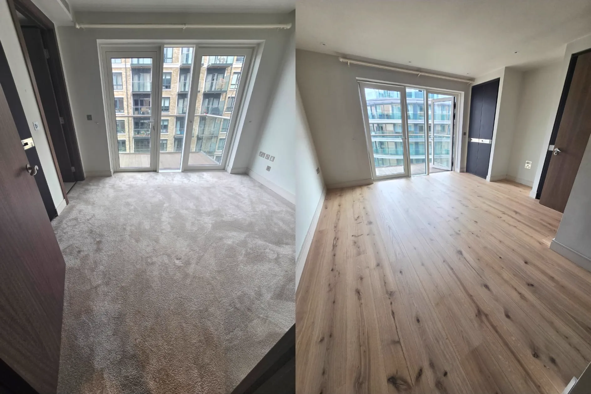 Putney SW15 bedroom carpet replaced with new engineered oak floor